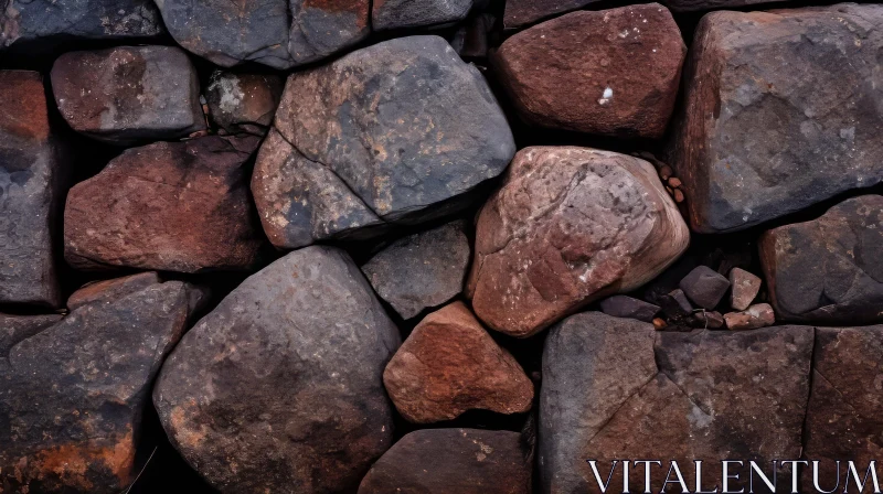 AI ART Rustic Dry Stone Wall - Natural Charm
