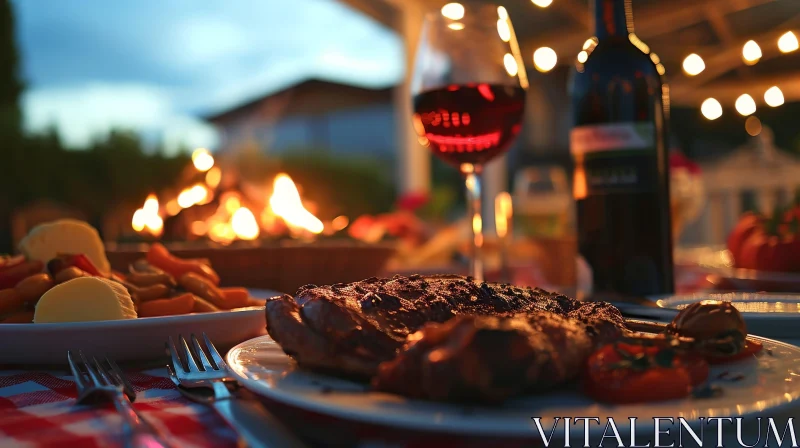Delicious Steak and Wine: Luxury Dining Experience AI Image
