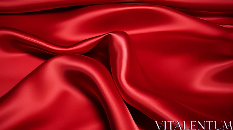 AI ART Elegant Red Silk Fabric with Luxurious Appearance