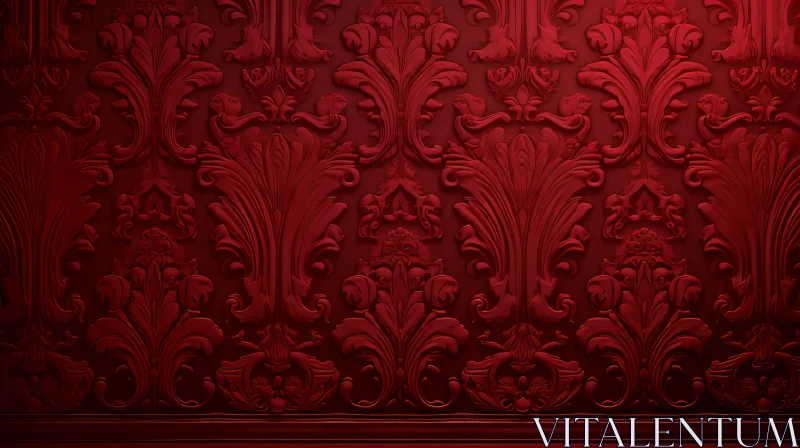 AI ART Elegant Red Textured Floral Pattern Background