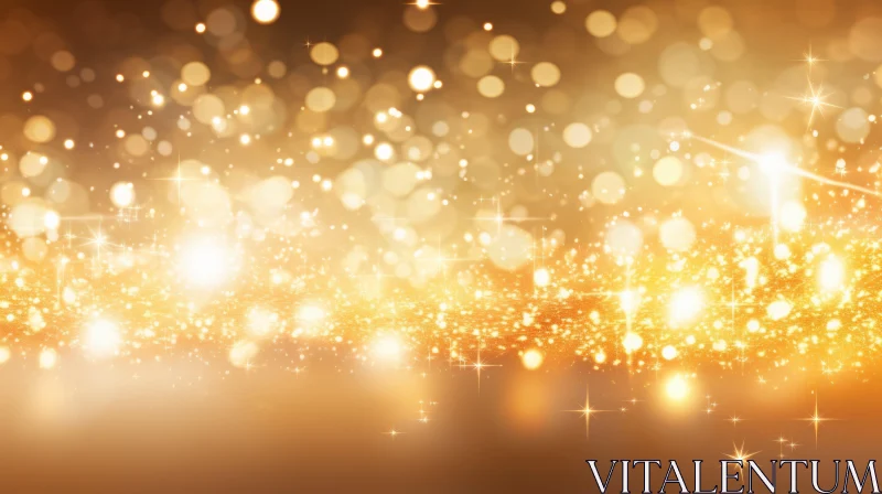 Gleaming Gold Background with Sparkles and Stars AI Image