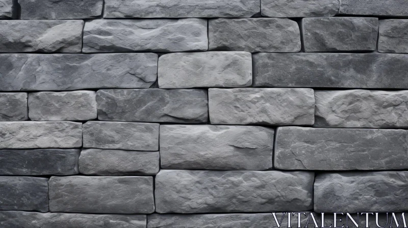 AI ART Gray Stone Wall Close-Up