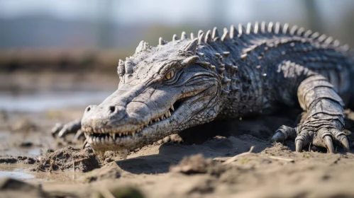 Intense Crocodile Close-Up