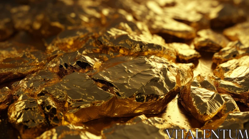 Intriguing Close-Up of Gold Nuggets AI Image
