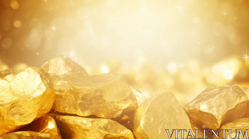 AI ART Luxurious Gold Nuggets Close-up