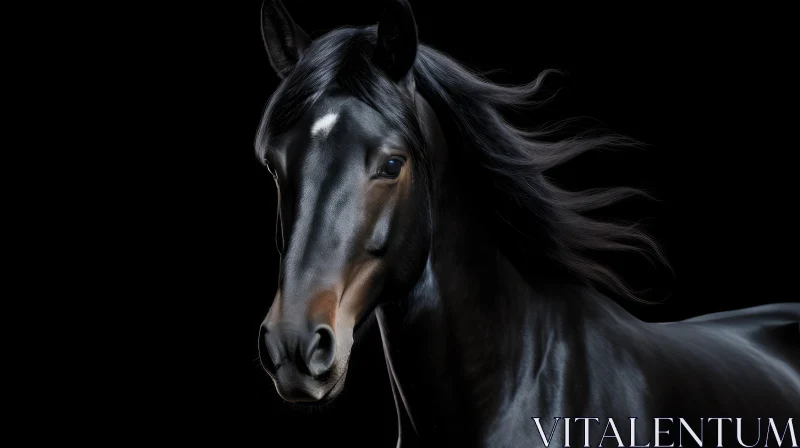 Majestic Dark Bay Horse Portrait AI Image