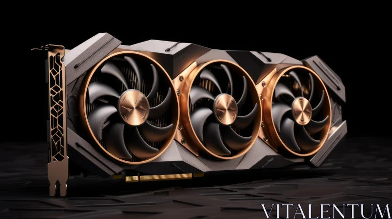 Modern Graphics Card with Three Large Fans AI Image