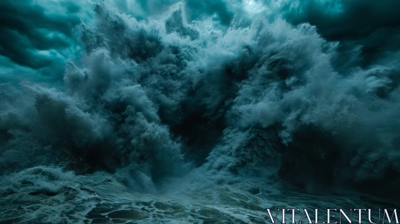 Powerful Stormy Sea - Nature's Emotion AI Image