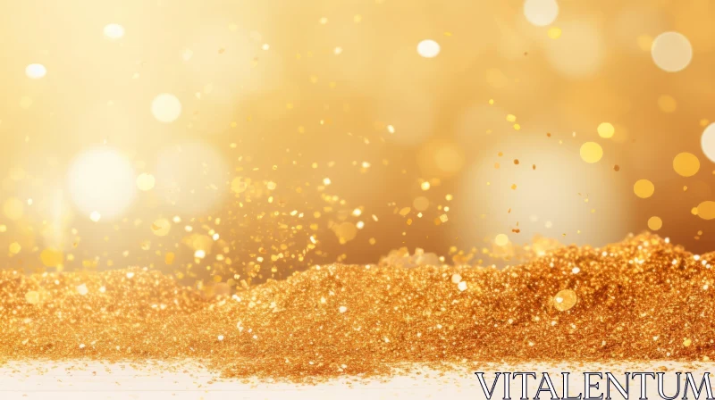 Golden Glitter Background with Falling Particles AI Image