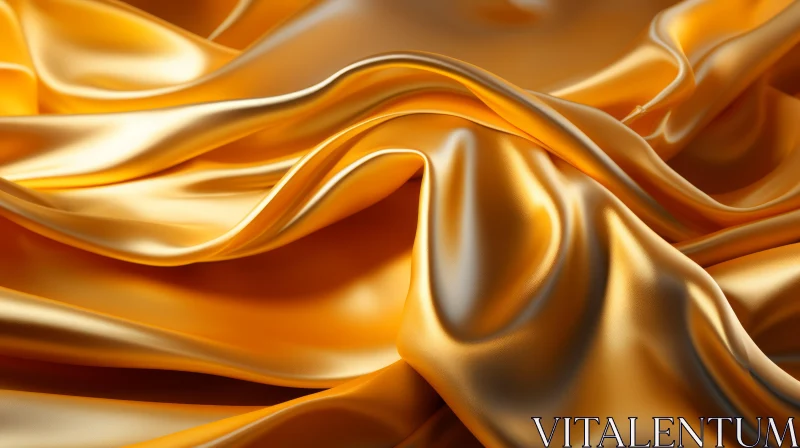 Golden Silk Fabric Luxury Close-Up AI Image