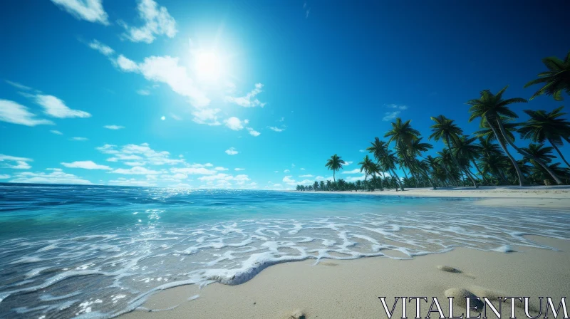 Tranquil Tropical Beach Scene AI Image