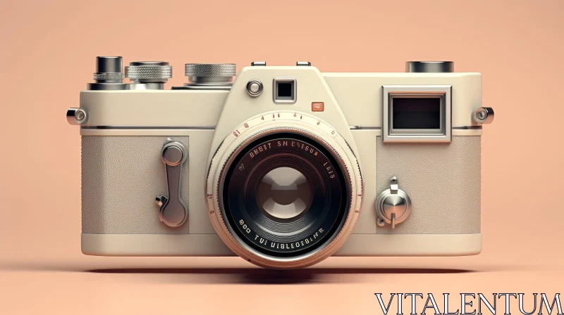 Vintage Camera with Brown Leather Strap AI Image