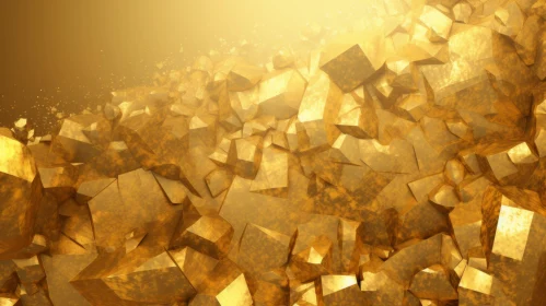 Gold Cubes 3D Render - Brightly Lit Texture