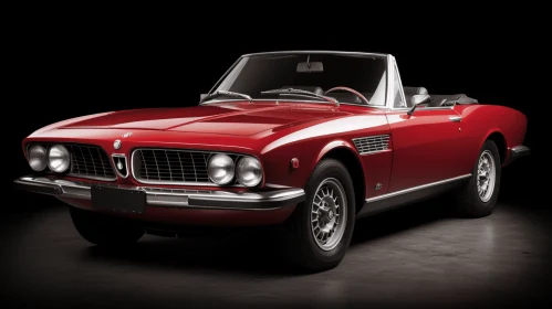 Red Sports Car: Vintage Modernism and Chrome-Plated Details