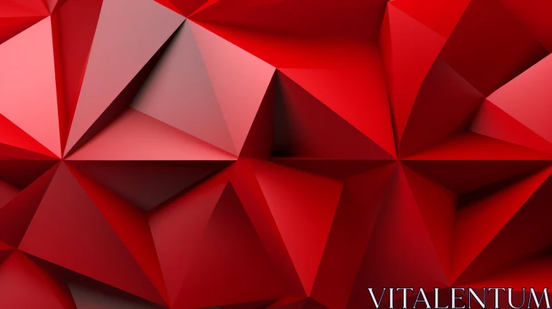AI ART 3D Abstract Red Polygonal Background