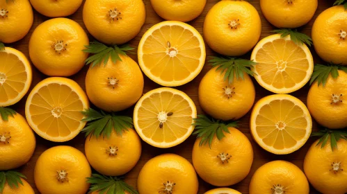 Citrus Fruits Close-Up on Wood Background