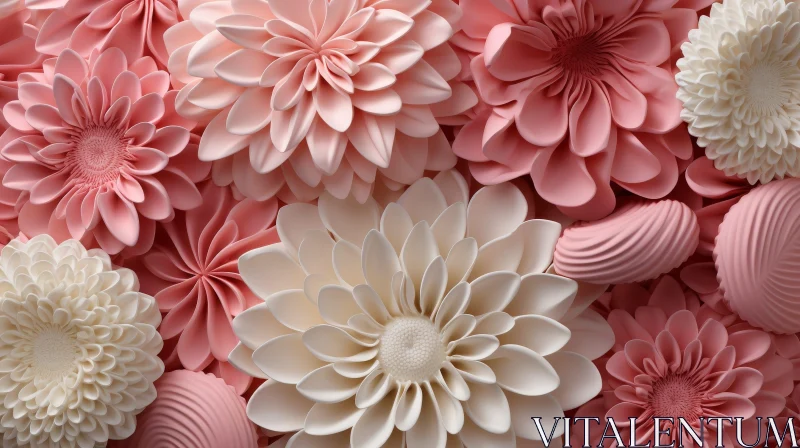 AI ART Delicate Pink and White Floral Arrangement