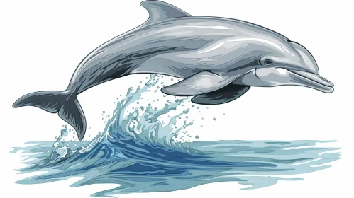 Graceful Dolphin Leaping Out of Water