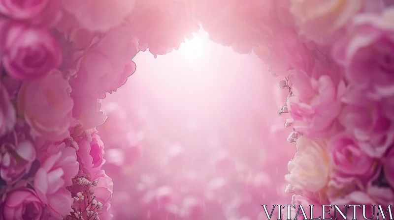 Soft Pink Floral Background for Weddings AI Image