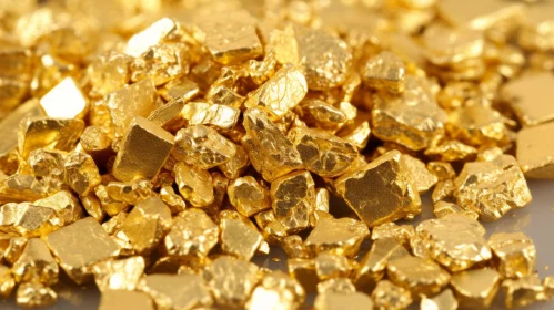 Brilliant Gold Nugget Pile - Luxury and Opulence