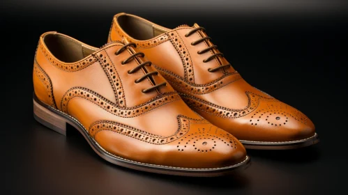 Brown Leather Shoes with Laces and Brogueing - Fashion Footwear