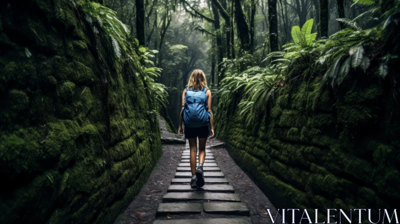 Enchanting Forest Hiking Adventure AI Image