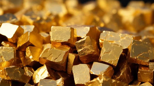 Glittering Gold Nuggets Close-up