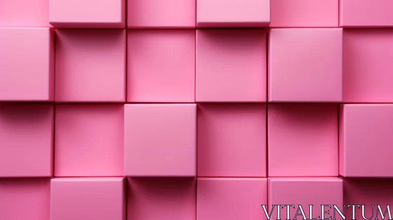 Pink and White Cube Grid - 3D Rendering AI Image