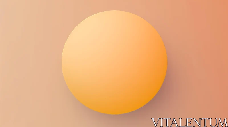 Sleek Yellow Sphere on Beige Background AI Image