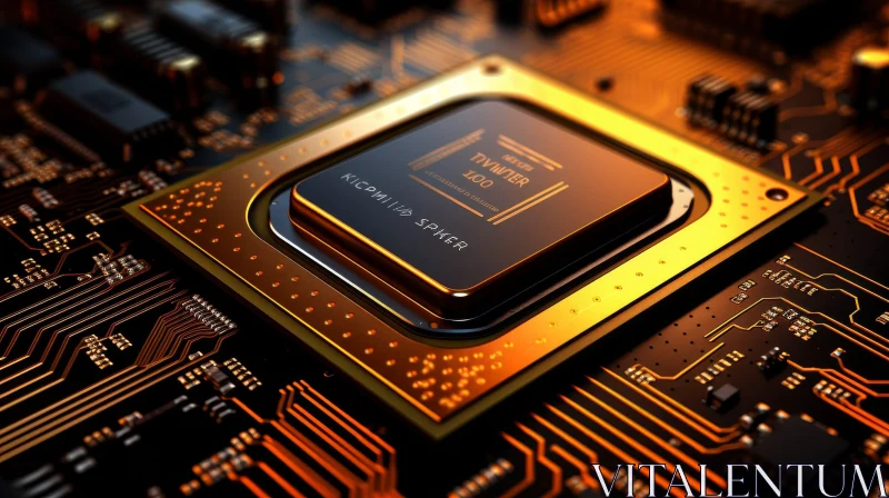 Computer Processor Close-Up: Technology in Focus AI Image