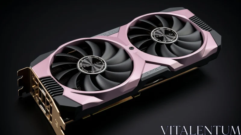GIGABYTE Pink and Black Graphics Card with Fans AI Image