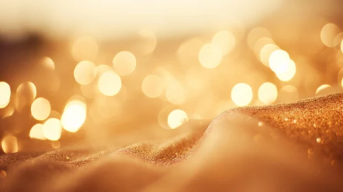 Golden Fabric Texture with Blurry Lights