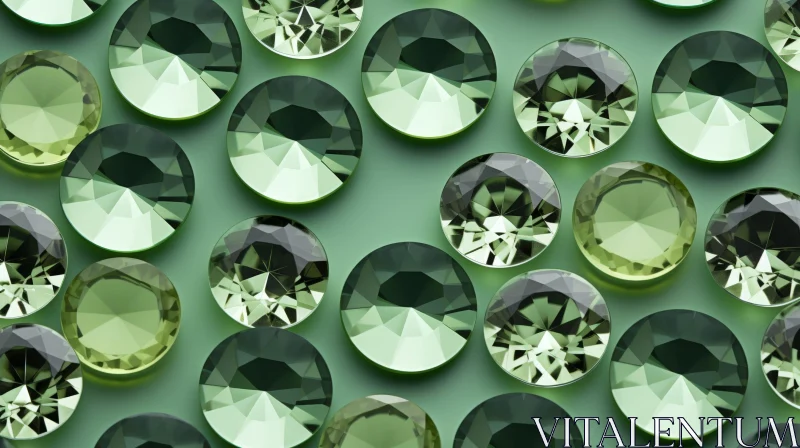Green Glass Gems Close-Up on Dark Background AI Image
