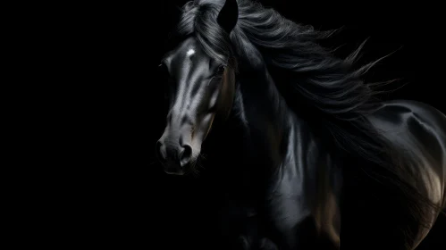Majestic Black Horse Portrait