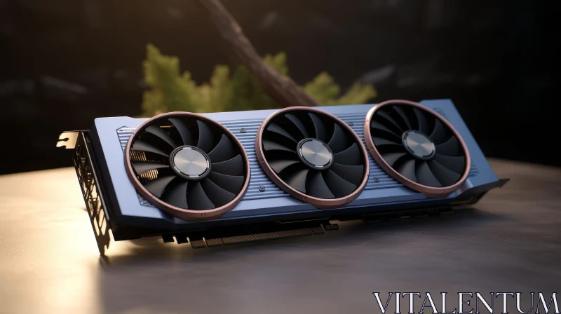 AI ART Modern Graphics Card with Black and Copper Fans