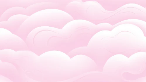 Pink and White Cartoon Cloudscape