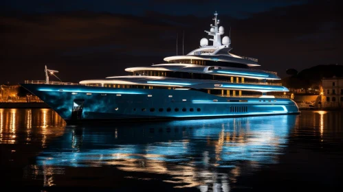 Luxurious Yacht Night View in Marina