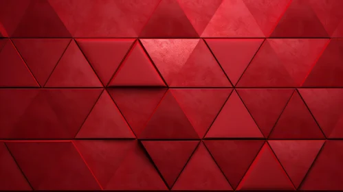 Red Geometric Triangle Pattern - 3D Rendering