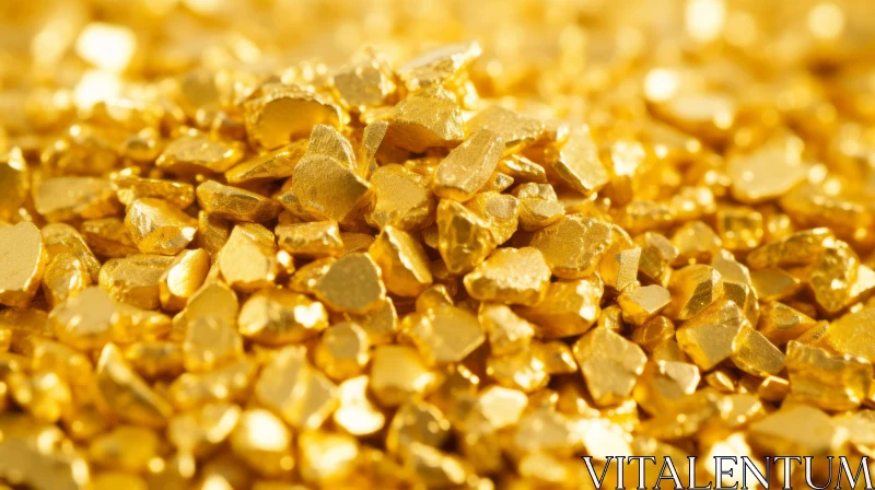 AI ART Shimmering Gold Nuggets Close-up