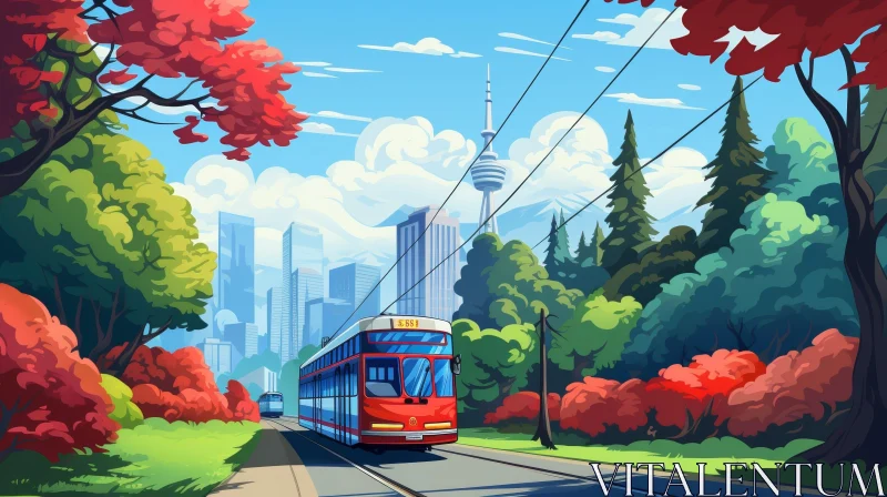AI ART Toronto Streetcar Cityscape