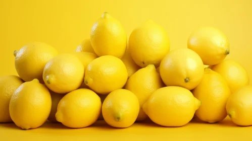 Yellow Lemons on Bright Background
