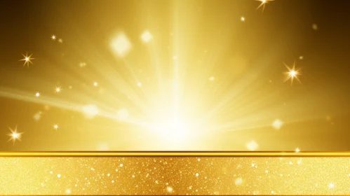 Gilded Glitter Background with Radiant Light