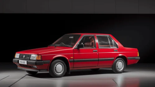 Captivating Red and Grey Car Composition | Metallic Finishes | 1980s Style