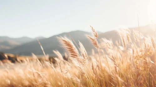 Golden Wheat Field under Bright Sunlight