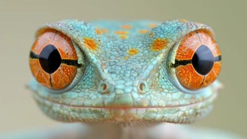 Mesmerizing Frog Close-Up with Bright Orange Eyes
