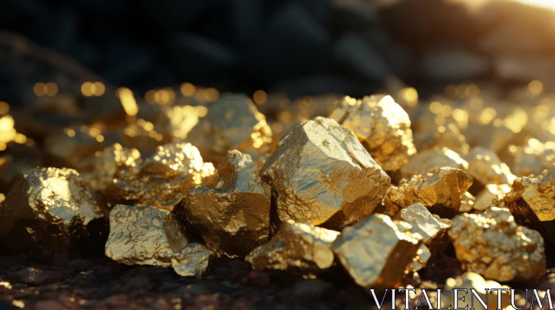 Shimmering Gold Nugget Pile - Enchanting Image AI Image