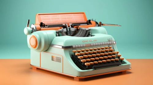 Vintage Typewriter 3D Render - Retro Design