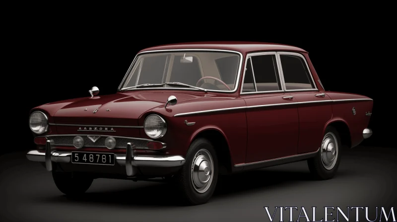 1965 Ford Cortina MK 5 - Dark Red and Silver | Daz3D Rendering AI Image