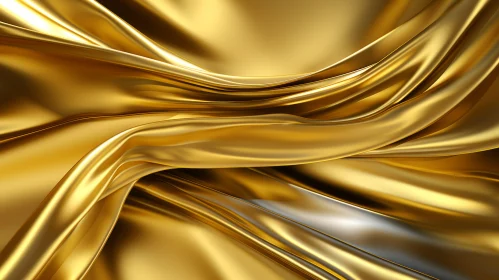 Crumpled Gold Fabric - 3D Rendering