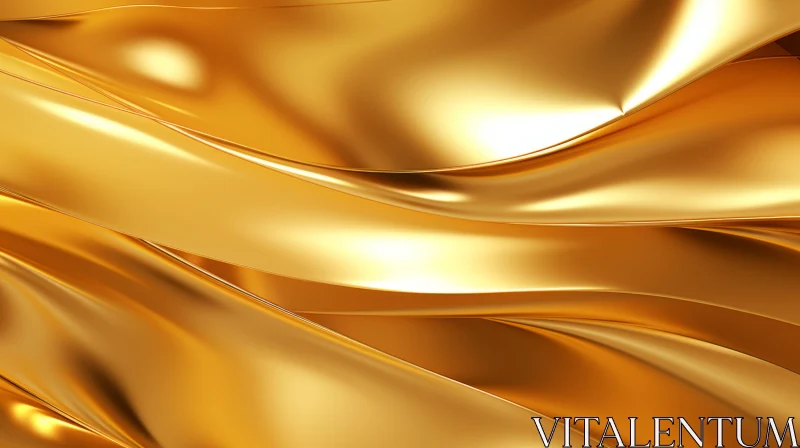 Elegant Gold Metal Surface - 3D Rendering AI Image